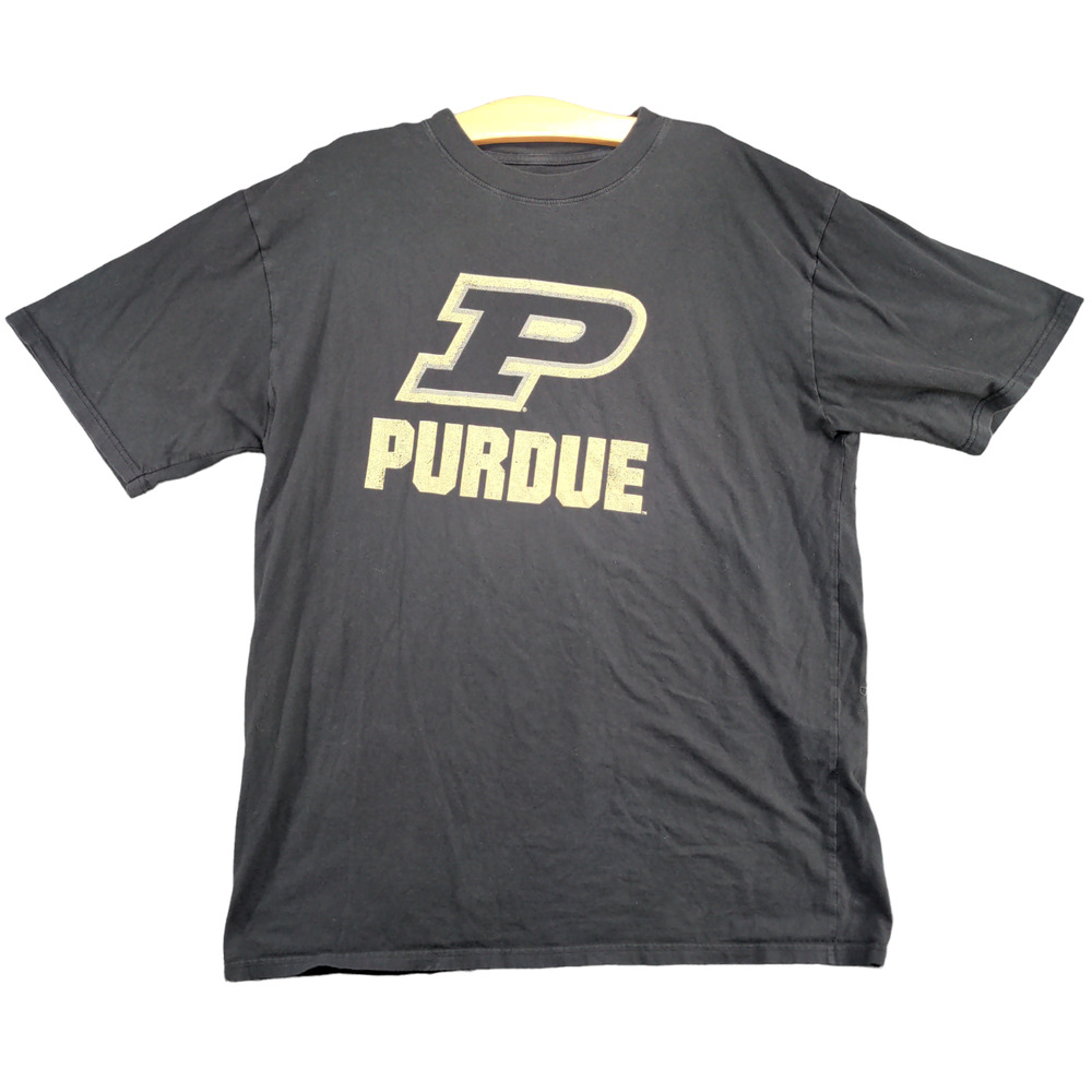 Fanatics Men's Purdue Boilermakers T-Shirt Black XLT Short Sleeve 100% Cotton